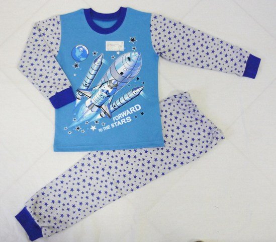 Пижама интерлок голубого цвета