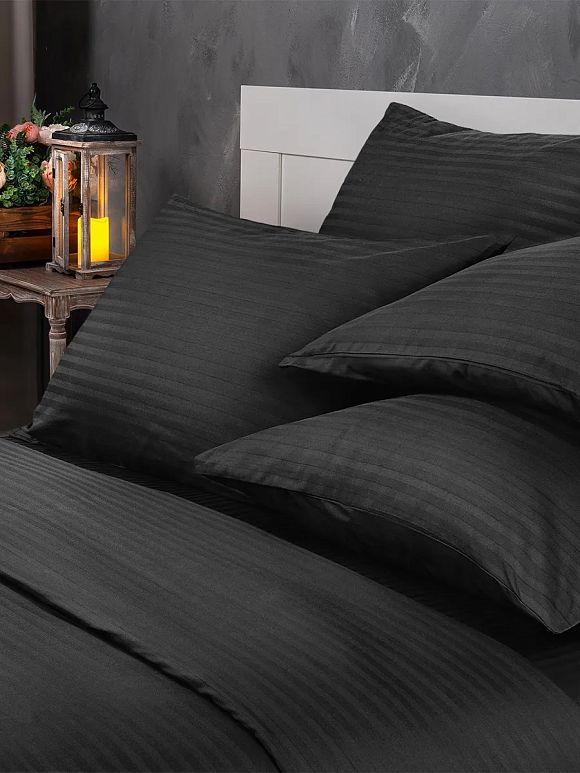 КПБ Страйп-Сатин 1х1 черный