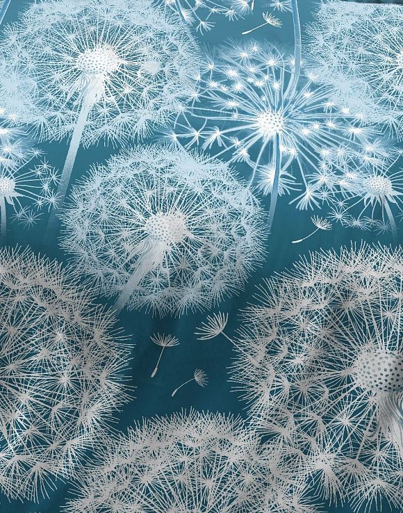 КПБ Перкаль 100% хлопок Искры лета бирюза