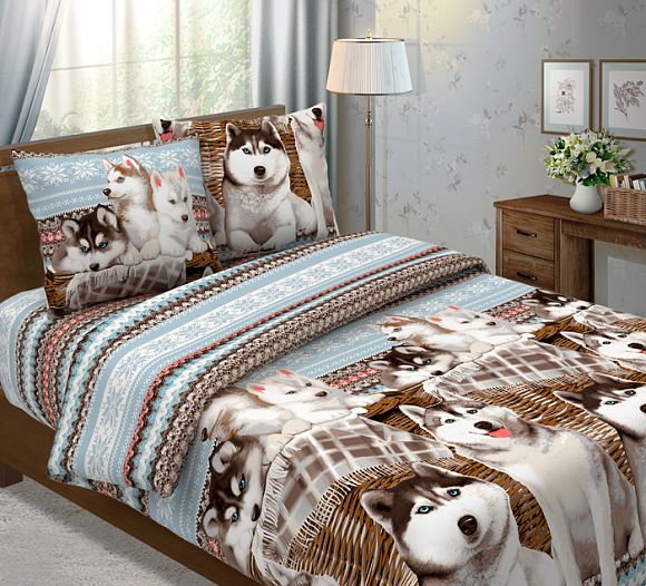 КПБ Бязь 3D  Хаски