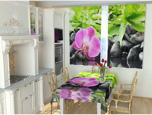 Фотошторы для кухни Несравненная орхидея